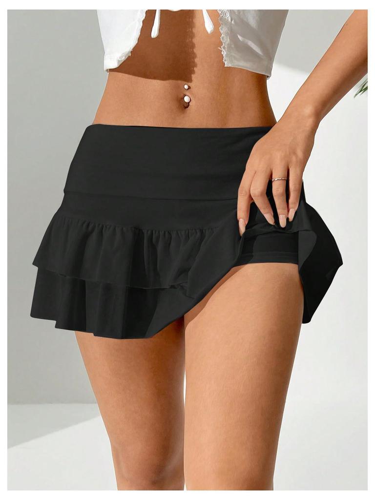 Korean Pleated A-line Skirt with Safety Pants - Summer Fashion for Women
