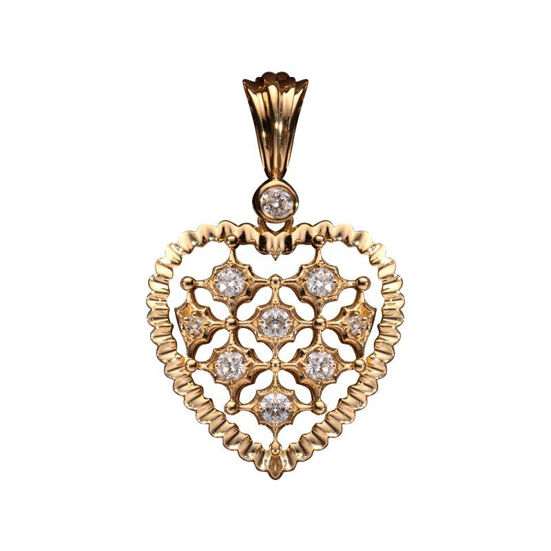Full of Stars 18K Gold-Plated S925 Sterling Silver Heart Necklace with Zirconia