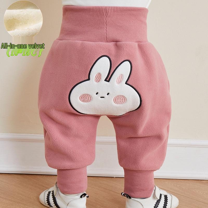 Baby Jungen Winter Fleece Leggings mit hohem Bund und Bauchschutz