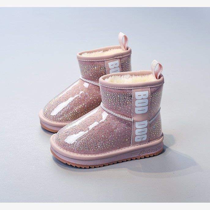 

Девичьи зимние сапоги, новые, водонепроницаемые и нескользящие, с цельным мехом, детские короткие сапоги со сборками и утолщенные, детская хлопковая обувь для среднего и старшего возраста 37 yards inner length 22.8cm