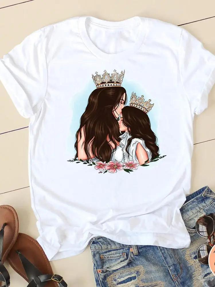 Summer Tshirts Clothing Short Sleeve Tee Clothes Fashion Sweet Love Mom Casual Ladies Print Women Female Oversized Graphic Tee