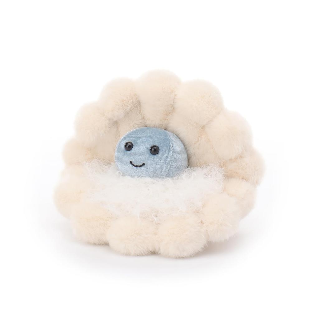 Apricot Lamb Loose Pearl Scallop Plush Toy for Kids, Soft and Cute, Fluffy Loose Pearl Scallop for Girls and Boys, 10cm