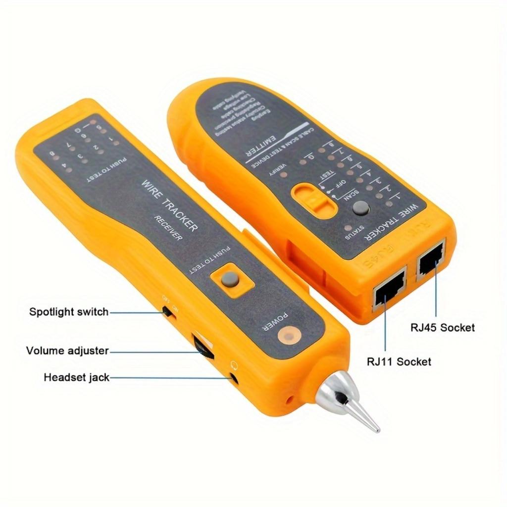 Professional LAN Network Cable Tester, Supports Cat5 Cat6 RJ45 Ethernet Wire And RJ11 Telephone Line Detection Tracking Repair Tool