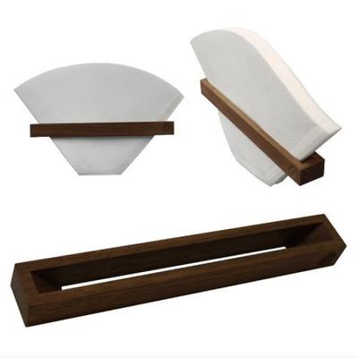 Coffee Filter Holder (compatible with Large, Medium, and Small Filters) [Made In Japan] (Walnut (Brown)Cat)