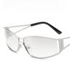 Futuristic Metal Sunglasses With Uv400 Protection For Outdoor Parties And Travel