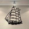 Vintage Metal Sailboat Wall Art, Nautical Ship Decor, Antique Marine Sign, Home Gift