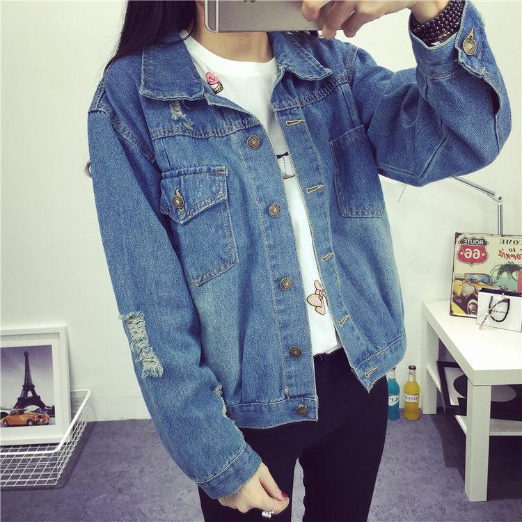 big ripped jean jacket