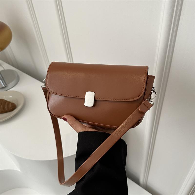 Women'S Bag Small Square Bag Niche Foreign Style Shoulder Bag Texture Pu Retro Messenger Bag