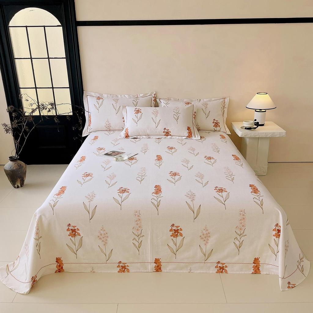Premium 100% Long-Staple A-Grade Pure Cotton Satin Bed Sheet for Dorms