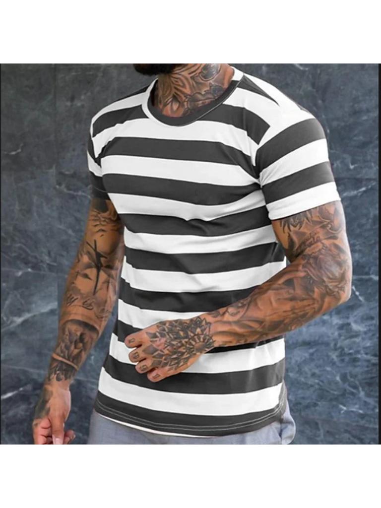 3D Printed Street Hip Hop Men Women Stripe Print T-Shirt Daily Casual Oversized Sportswear Gym Tops Ropa Hombre Summer Short Sleeve Tees