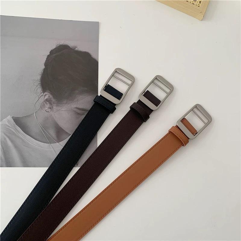 Lazy Piercing Belt, Men and Women, Simple Non-porous Belt Ins, Korean Style Fashion Belt Jeans Belt