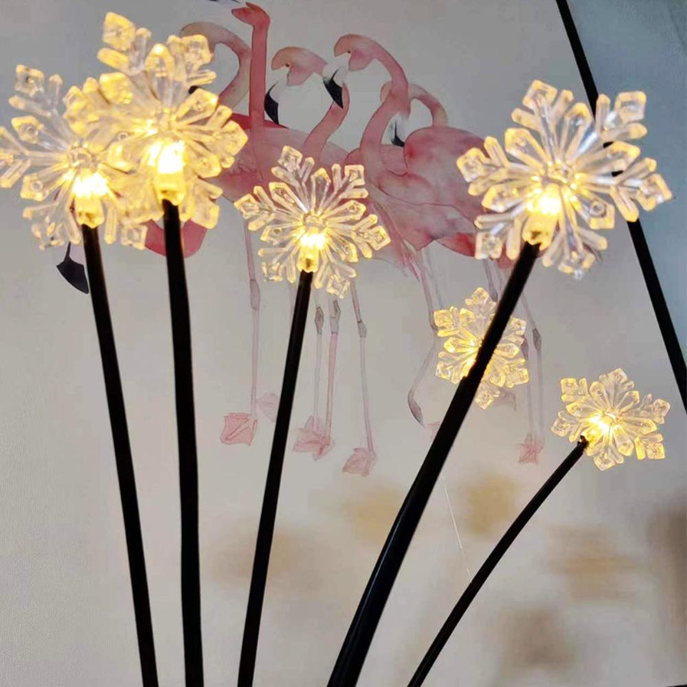 1PC Snowflake Solar Christmas Decorations Swaying Garden Lights Outdoor Pathway Solar Lawn Decor Stake Light Warm Light