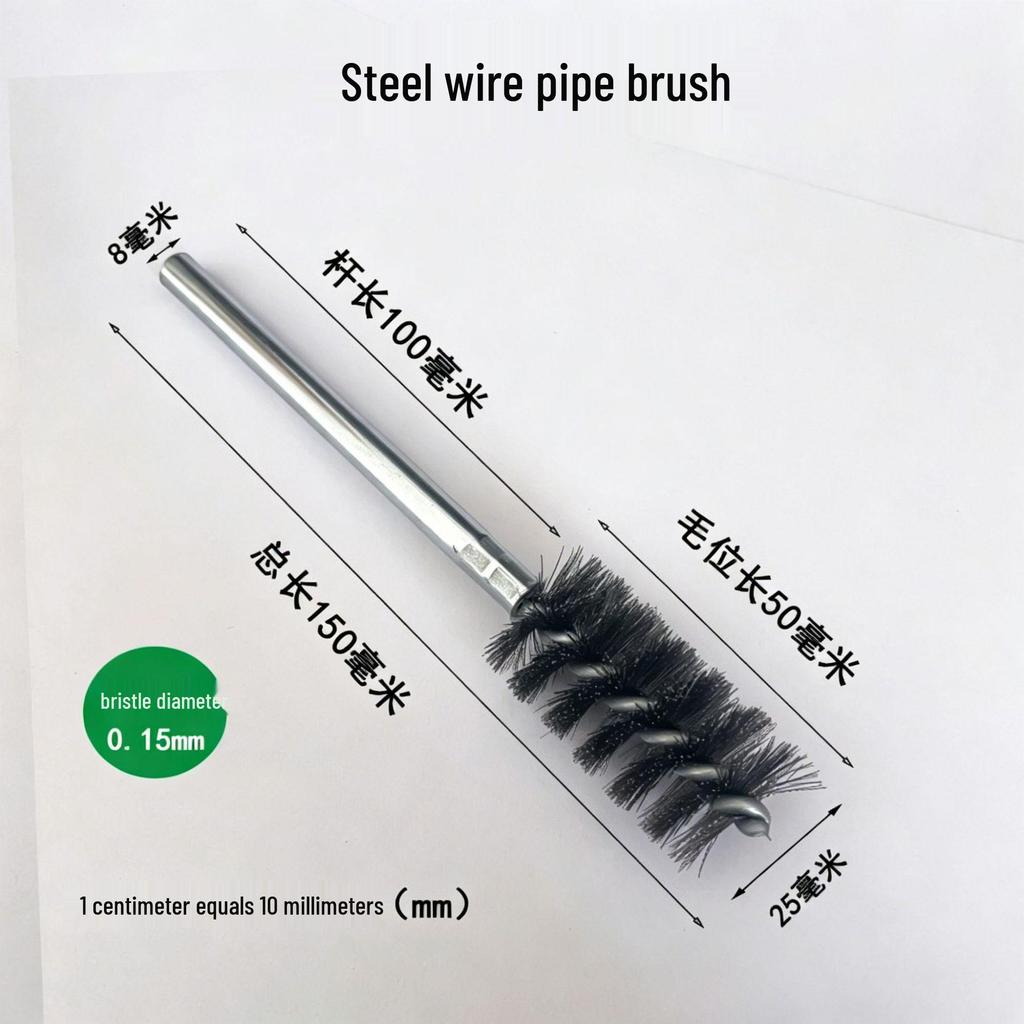 304 Stainless Steel Wire Brush for Inner Hole Cleaning: Rust Removal, Polishing, Deburring, with Handle.
