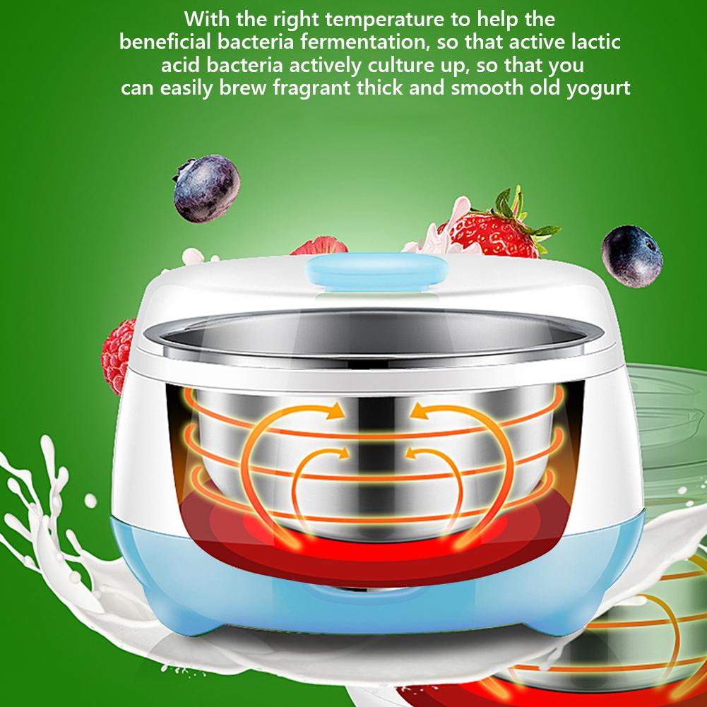 1L Automatic Rice Yogurt Maker Easy To Clean Electric Grease Yogurt Maker Rust-Proof Household Natto Fermenting Machine 220V 15W
