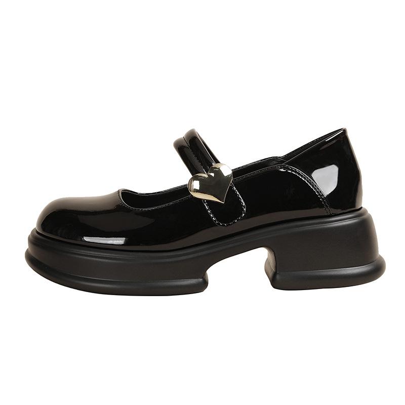 Light Sole Women's Retro Style Muffin Thick Sole Small Leather Shoes Thick Heel Mary Jane Single Shoes Casual Shoes