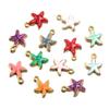 10-Color Stainless Steel Enamel Starfish Pendant (10x12mm) for DIY Jewelry and Keychains
