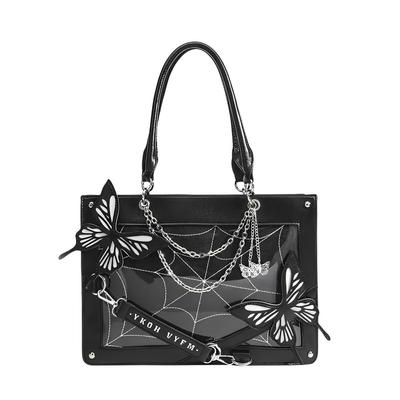 Harujio Ita Shoulder Tote Gothic Luxury Ita Tote Shoulder Black and Butterfly Stylish Bag, Bag, Bag, Design, 2-Way Bag, Bag, Bag, Bag, Handbag, White,