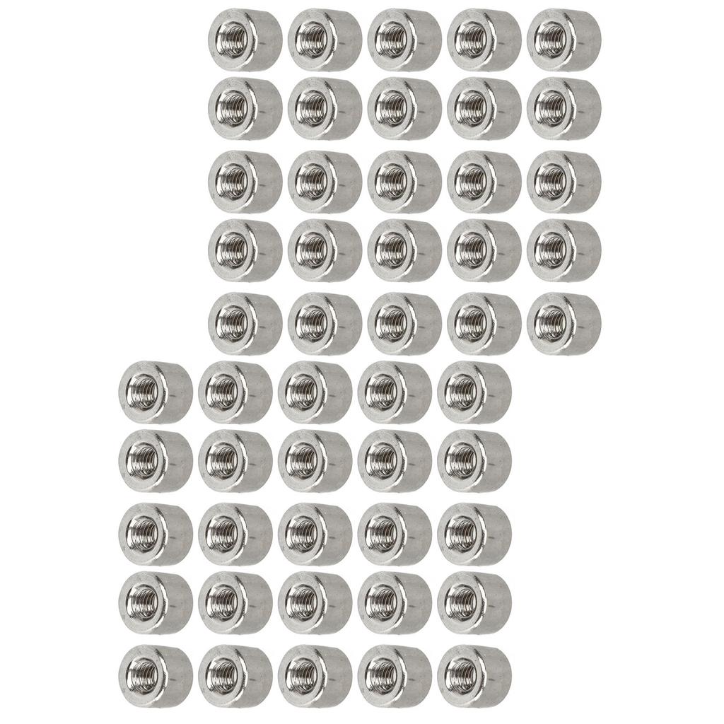 50Pcs Coupling Nut Round Female Thread Stainless Steel M4 Connector Nut Kit for Maintenance