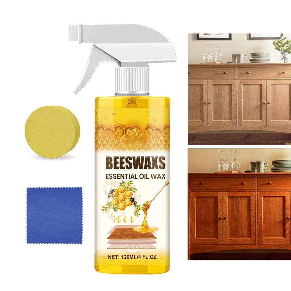 120ml Furniture Solid Wood Care Beeswax Spray Multi-purpose Waterproof Wear-resistant Suitable for Wooden Floors and Furniture