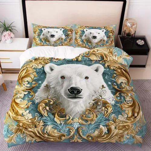 Polar Bear Duvet Cover Duvet Cover With Polar Bear Pattern Suitable For Children Boys Girls And Adults Comfortable Breathable