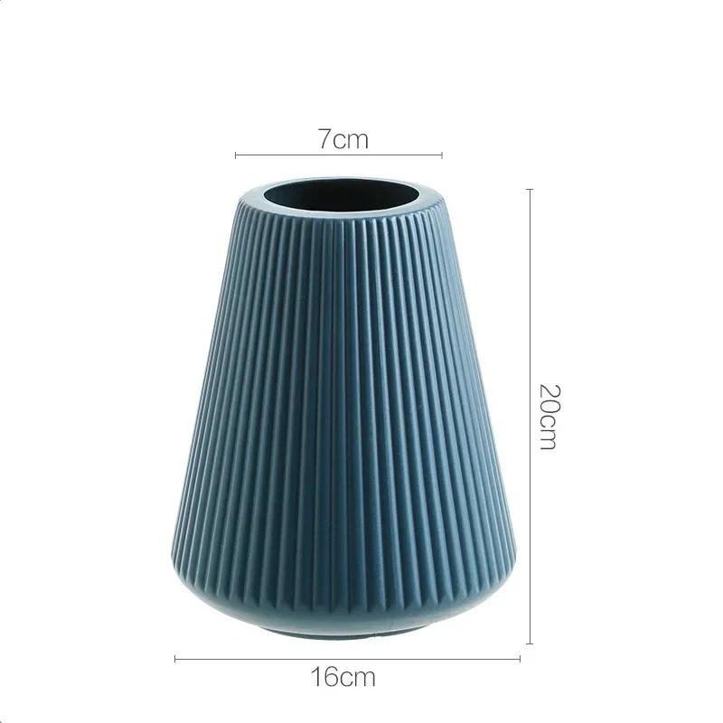 Plastic Vase Shatterproof Anti-Ceramic Modern Minimalist Flower Arrangement Ornament Unbroken Wedding Home Decor