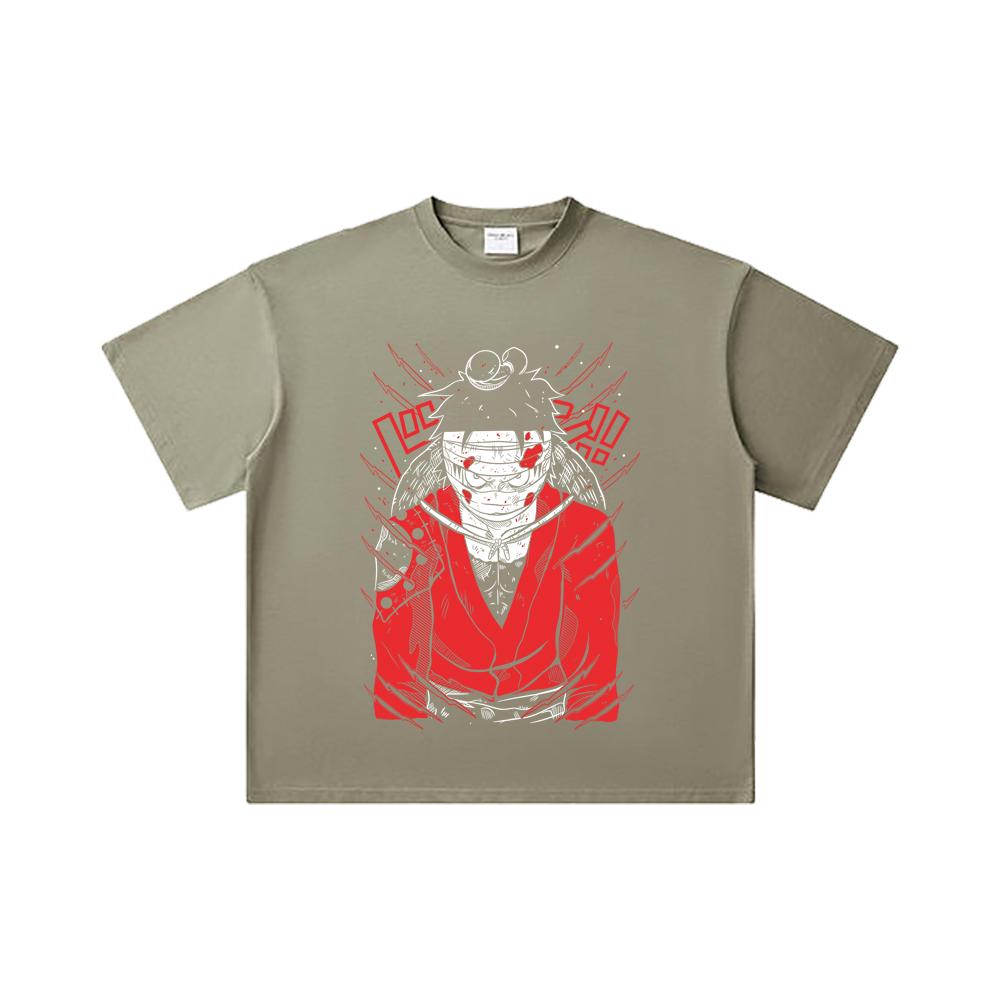 260 GSM Double Yarn 32 Count 100% Cotton One Piece V26 Luffy Wano Print Unisex Heavy Cotton T Shirt