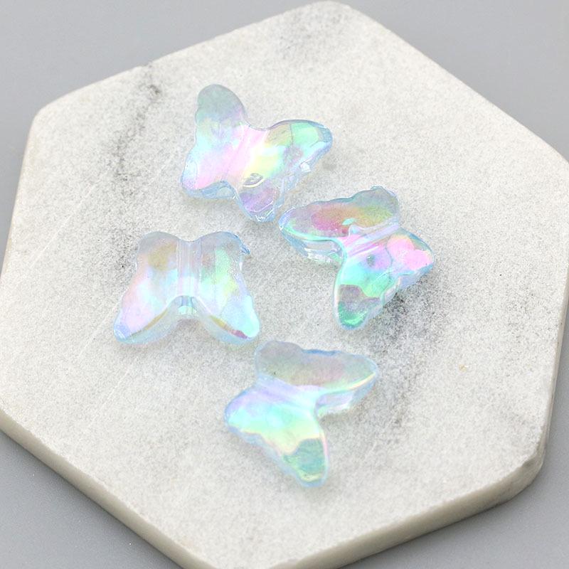 

Прозрачные акриловые бусины AB в форме бабочек для изготовления украшений своими руками и цепочек для телефонов 17x22mm