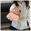 Fashion Polyester Fiber Evening Bags Chain Chiffon Banquet Bag 3D Flower Crossbody Bag Women