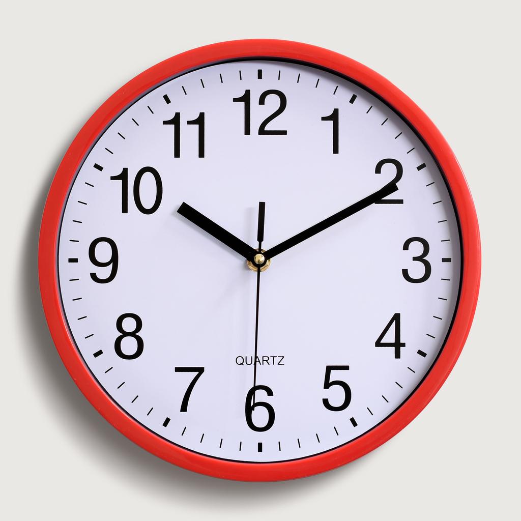 10 Inch 25CM Plastic Wall Clock Quartz Clock Bedroom Living Room Wall Clock Simple Clock