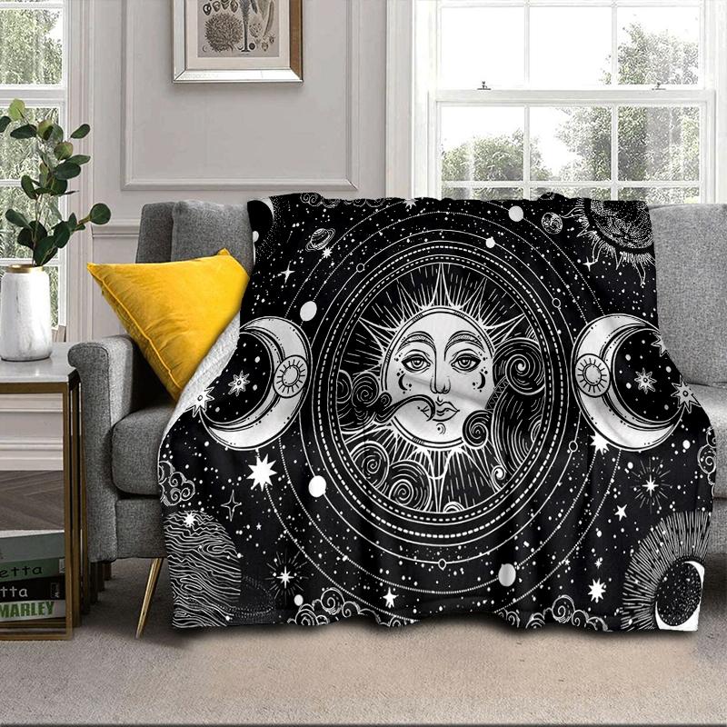 Pentagram And Moon Artwork Blanket Flannel Blanket Throw Blanket Sofa Cover Blanket Soft Premium Blanket Picnic Blanket Tv Blanket Gifts