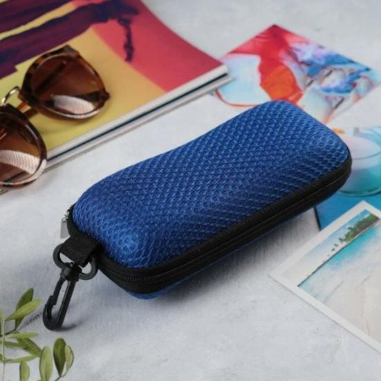 Портативний футляр для окулярів на блискавці з металевим карабіном, високоміцний EVA, стійкий до стиснення, ретро-текстура соломи, спортивні аксесуари