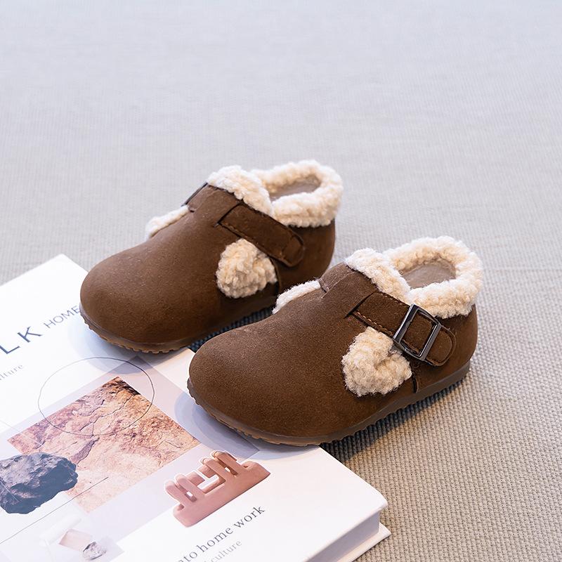 Childrens Fleece Lined Birkenstock Winter Warm Boots Boys Girls Casual Plush Shoes Cozy Soft Sole