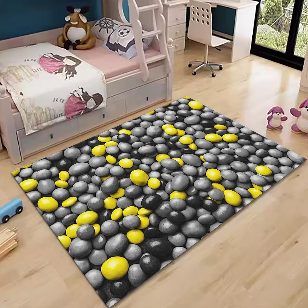 Children’s Educational Happy Life Playmat Rug Doormat Game Carpet for Bedroom Bathroom Playroom Fun Learning Floor Mat Safe Kids