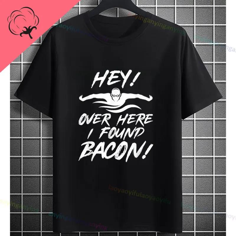 Unisexs Casual Swimmer Graphic Tshirt Black With Dynamic White Swimming Silhouette Design Shortsleeve Crewneck Pure Cotton Tee