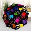 1pc Handprints Creativity Automatic Open/Close Umbrella Compact Folding Umbrella, All-Season Portable Umbrella for Women/Men F1124108