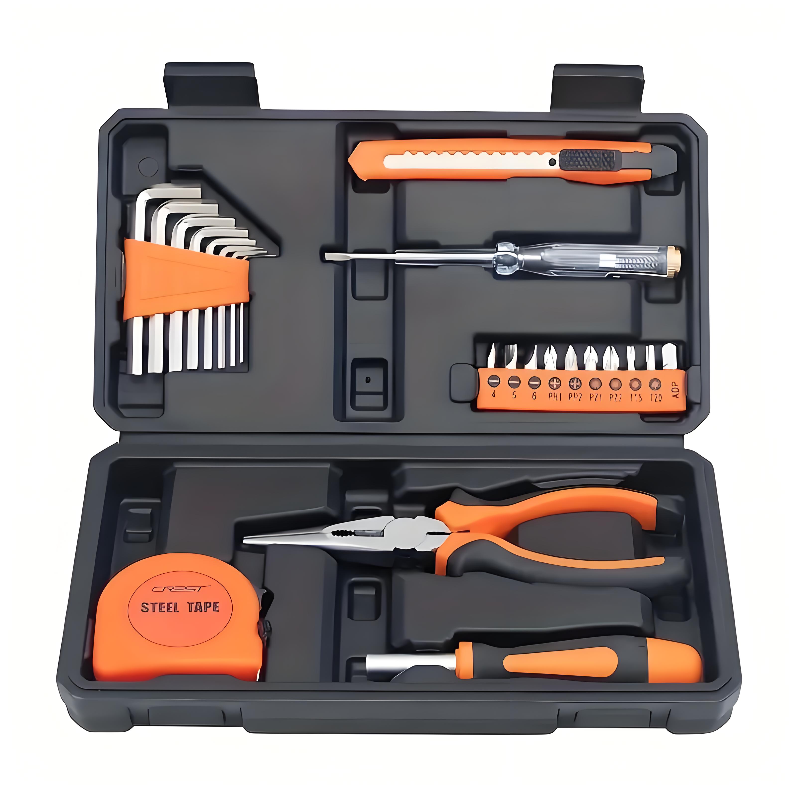 

23-Piece Essential Home Tool Kit | All-in-One Hand Tool Set for Daily Repairs | Screwdriver & Pliers in Storage Box 23pcs