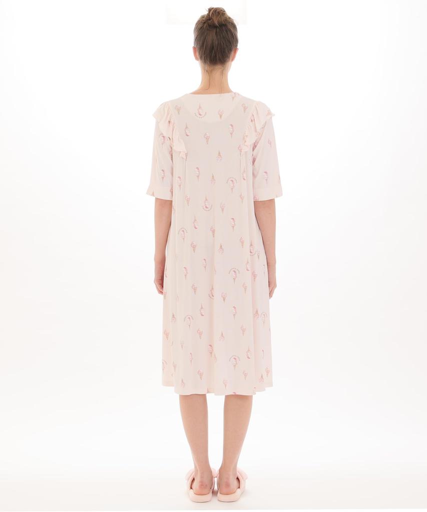 Narue Rib Knit Ice Cream Frill Dress Cool-Touch 24-31022-PK-M-L