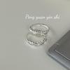 Su Chuang S925 Sterling Silver Twisted Knot Adjustable Women's Ring - Korean Minimalist Design