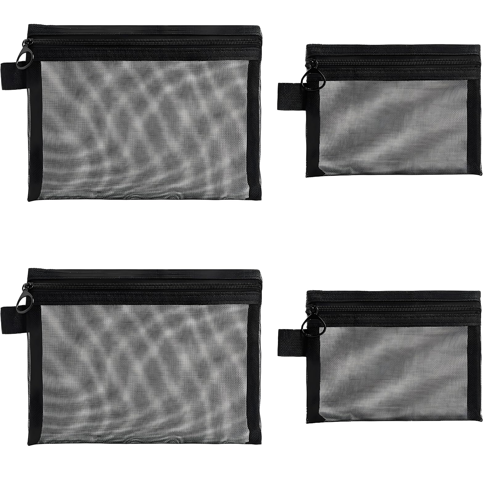 

BaraRose Mesh Small Makeup Made of Nylon with Thickened Fine Large Simple for and Small Portable for Business and Everyday Use Large and 2 Pouch,