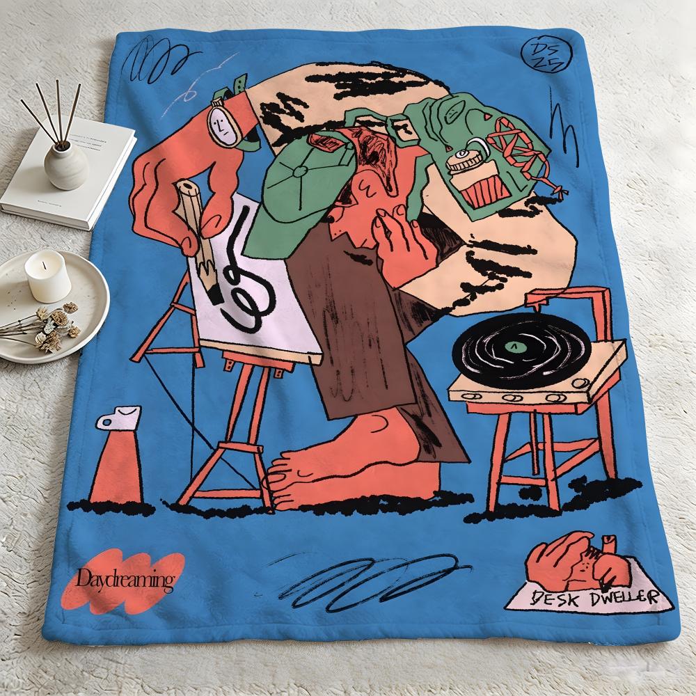 artist DDarren Shaddickk Throw Warm Soft Flannel Blanket Multiuse for Sofa Bed Camping Travel Nap
