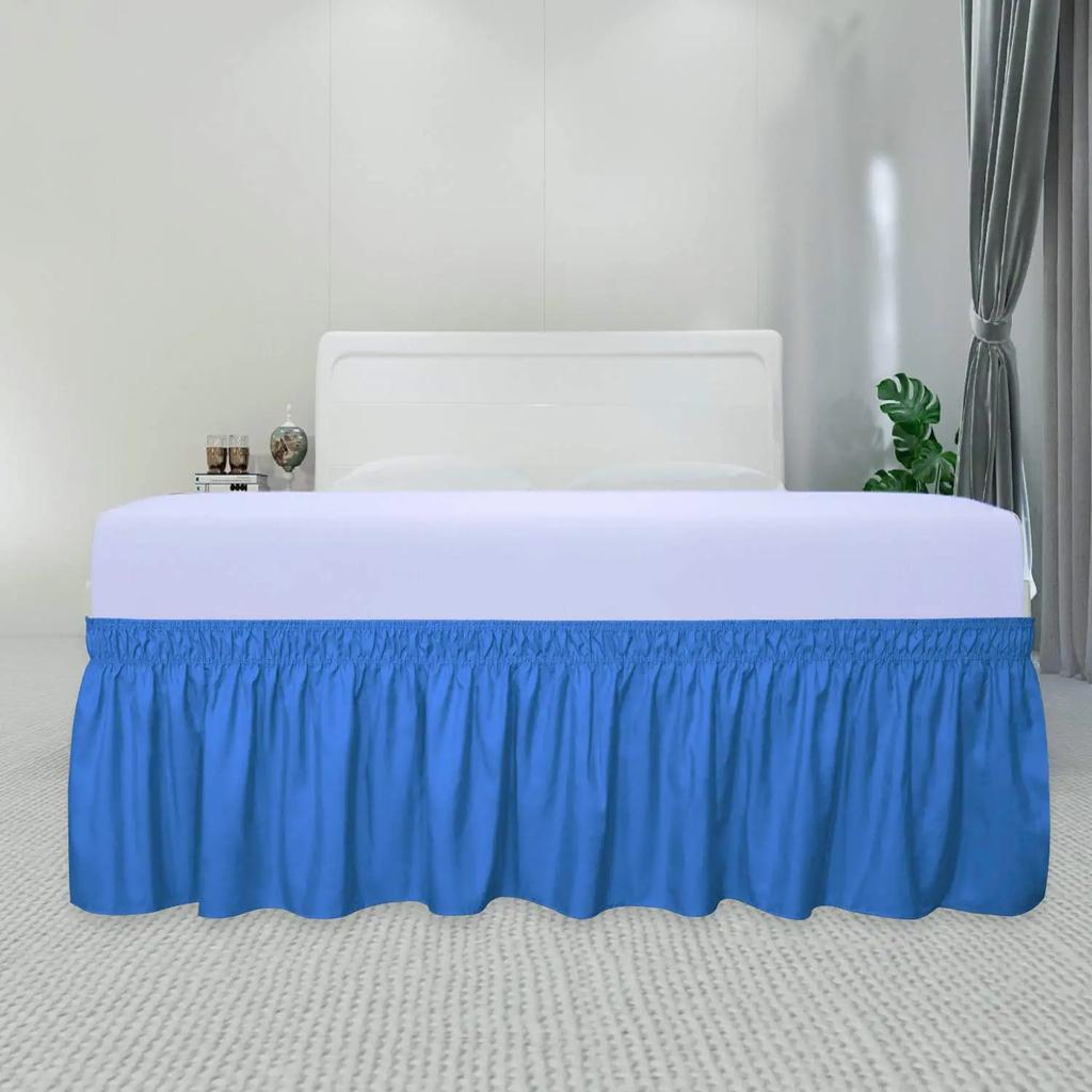 Top Selling Affordable Solid Color Wrap Around Ruffled Bed Skirt with Strong Elastic -Fade Resistant Fabric 15 Inch High