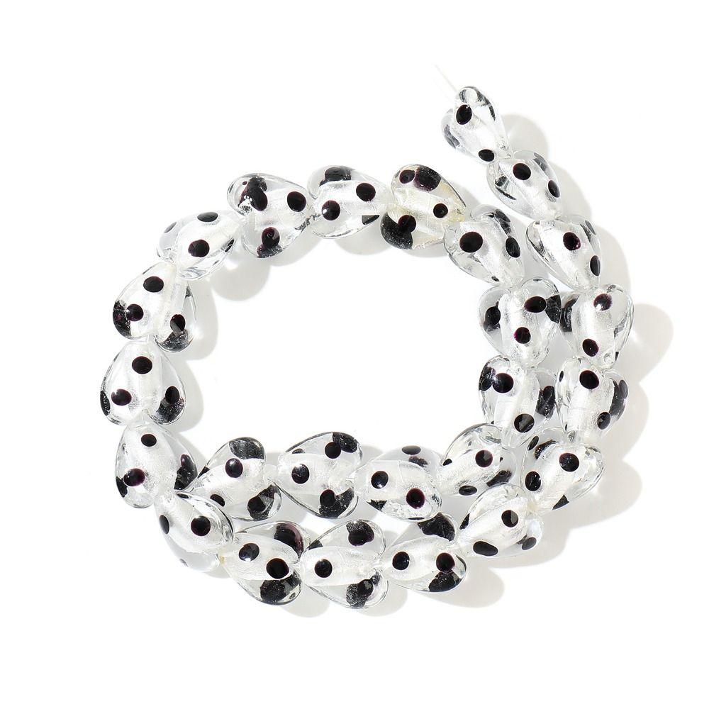 With Hole Curved Glass Beads 37 Styles Polka Dot Beads Lampwork Beads for 20pcs Diy Jewelry Making