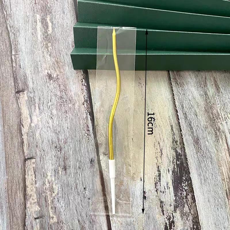 Silver Birthday Curve Candle - Individually Wrapped Cake Decoration Ornament