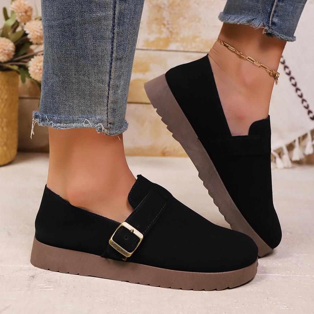 Women Sneakers Spring/Autumn Fashion Buckle Single Women Shoes Solid Color  Casual Comfortable Loafers Outdoor Sneakers Women