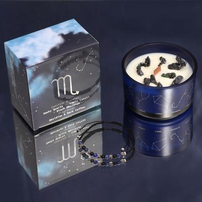 Bougie Cristale Zodiaque Scorpion et Ensemble Bracelet 2 Pièces