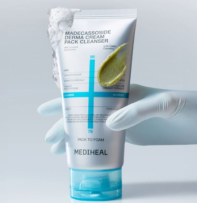 MEDIHEAL Derma Cream Pack Cleanser 120ml — 5-in-1 Cream Pack Cleanser for Deep Pore Cleansing & Soothing Skin Care