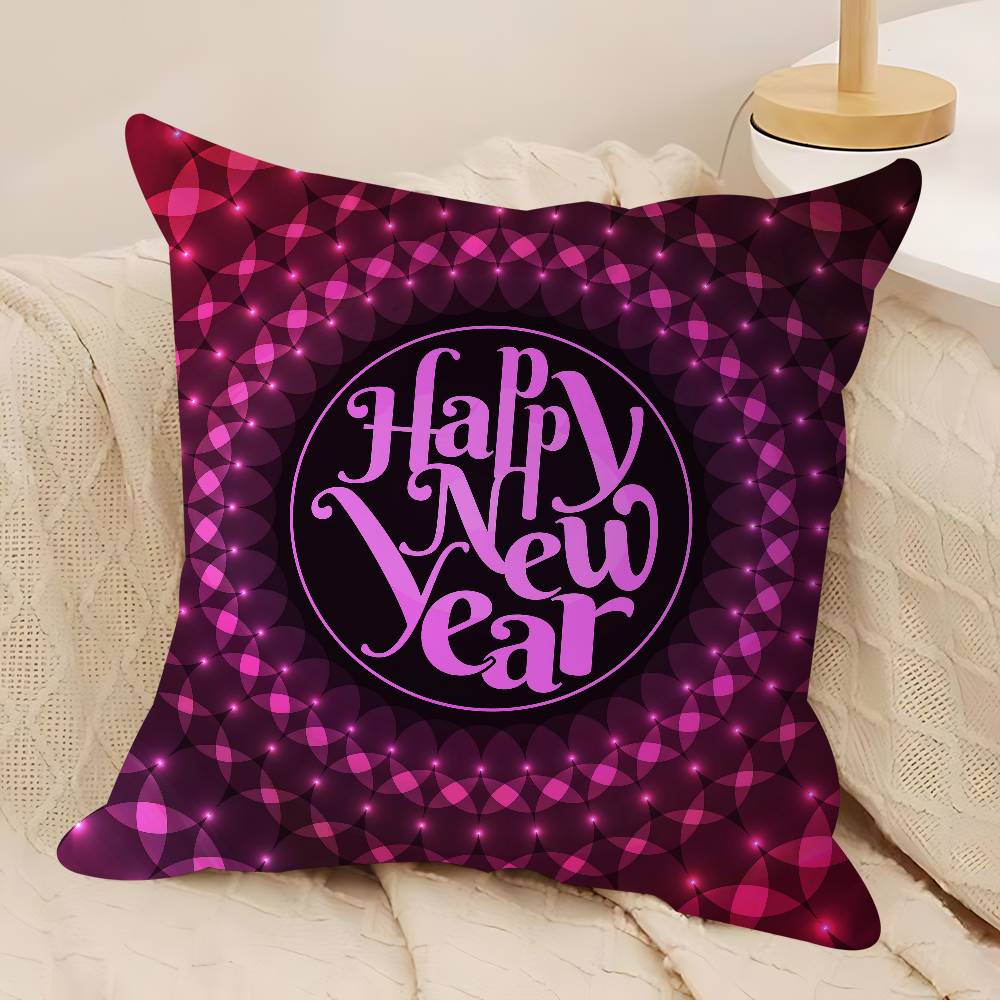 Art New Year Pillow Cushion Cover Pillowcase Living Room Sofa Home Decor Customized