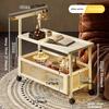 Sofa Side Table, Antique Style Tea Table, Mobile Tea Table, Small Push Table, Solid Wood Tea Cart