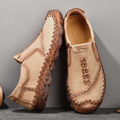 Fashion Plus Size 38-46 Genuine Leather Shoes Men Handmade Shoe Casual Loafers Soft Breathable Flats Shoes Men's Moccasins for Driving