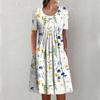 Women's Casual Summer Short Sleeve Pullover Dress Loose Round Neck Fashion Print